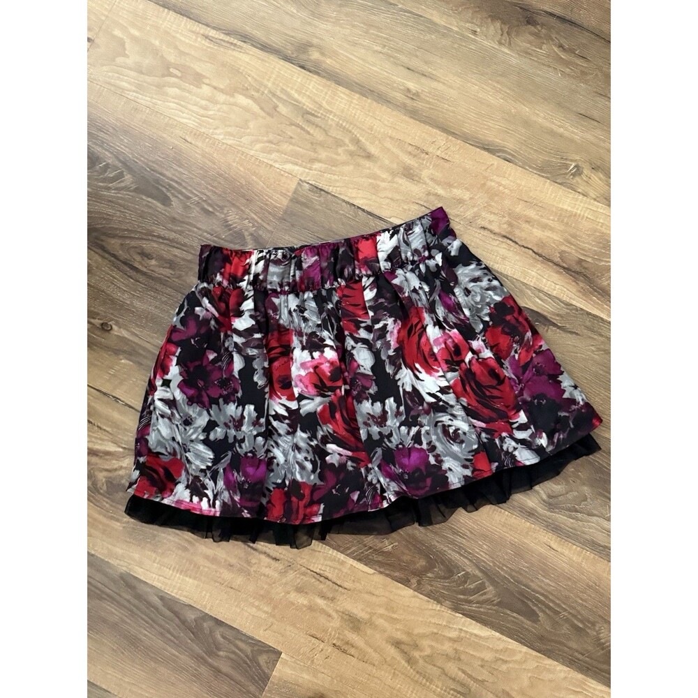 Candies Floral Satin Mini Skirt Juniors Small Vintage Fairy Whimsygoth Y2K Retro